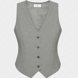 NEW Babaton Aritzia Deniro Vest, Heather Dark Grey